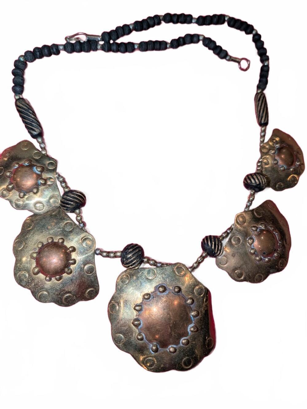 Vintage Made in USA Chunky Metal Statement Necklace
